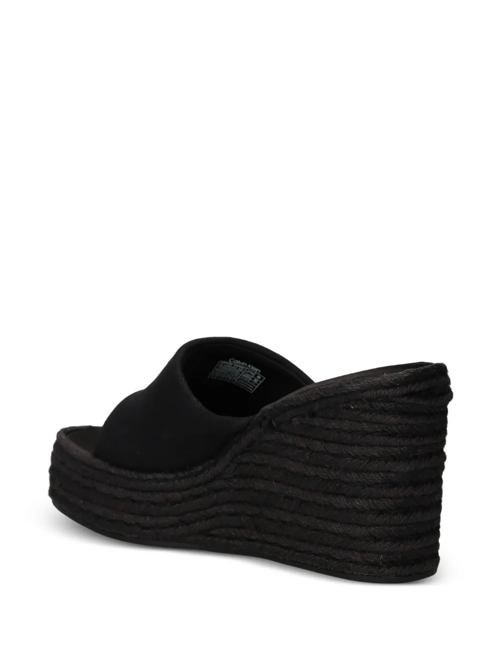 Calvin Klein logo-plaque wedge espadrilles Zwart
