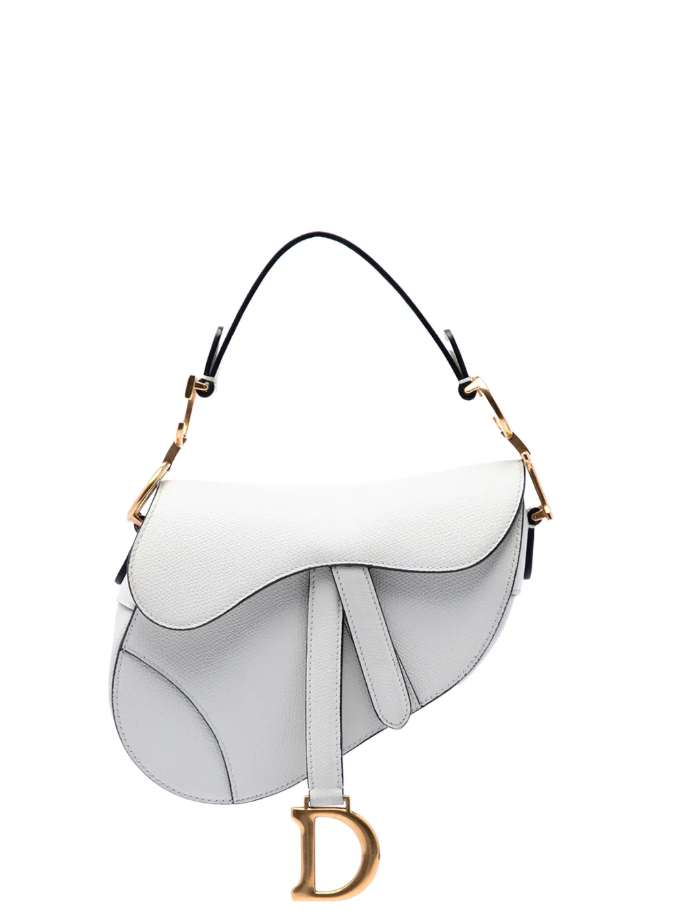 Christian Dior Pre-Owned 2019 Mini Grained Calfskin Saddle Bag satchel - White