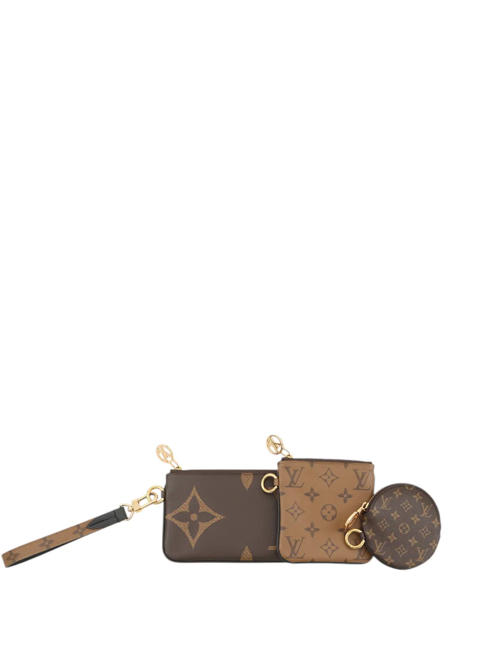 Louis Vuitton Pre-Owned 2010-2026 Monogram Reverse Giant Trio Set pouch - Braun