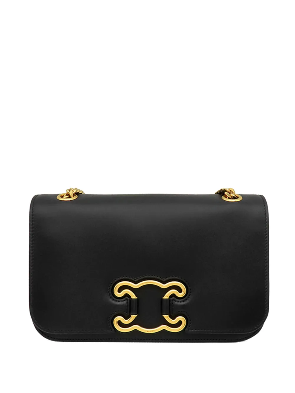 Celine Pre-Owned 2018-2026 Medium Calfskin Triomphe Frame crossbody bag - Black