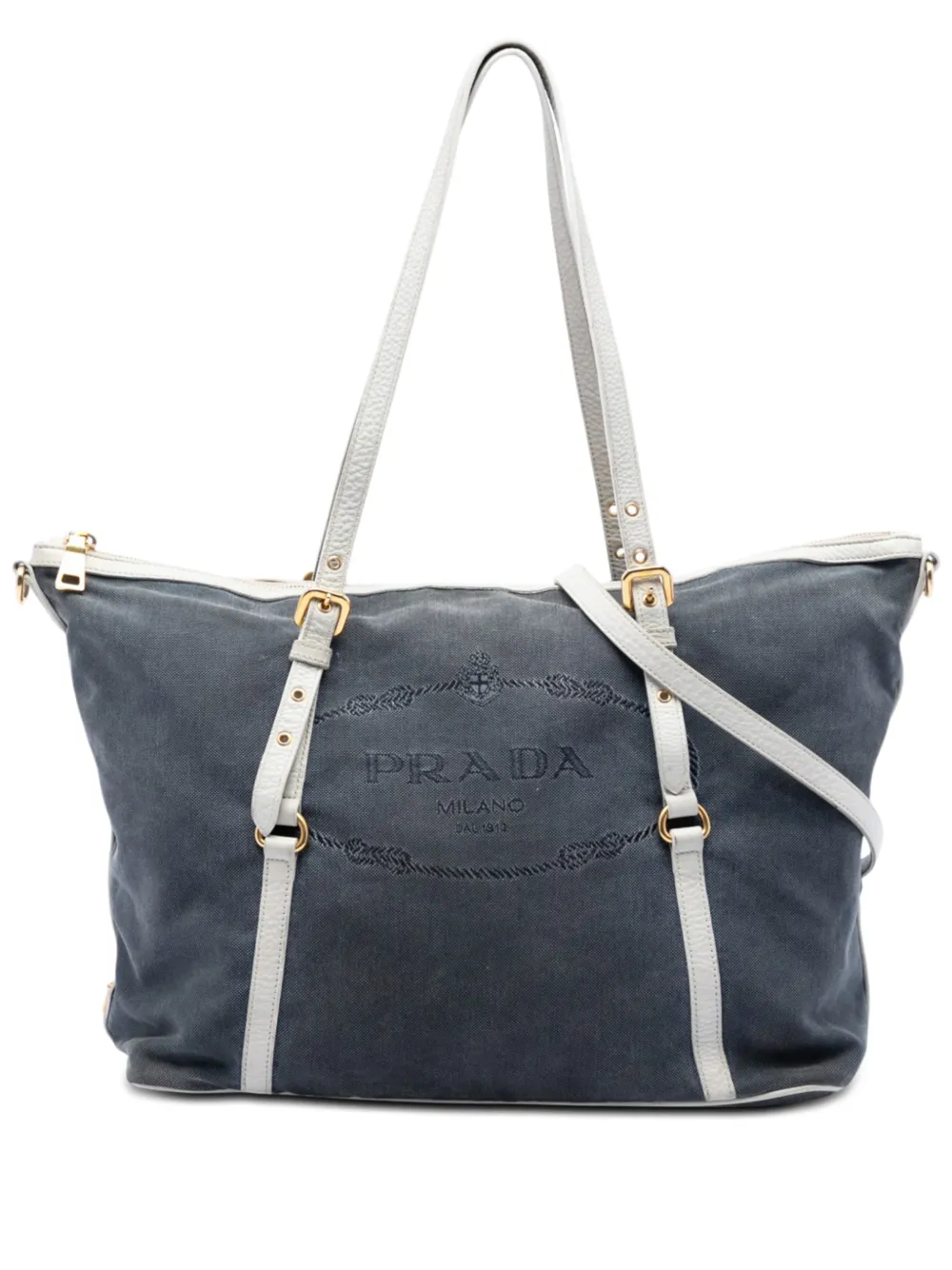 Prada Pre-Owned 2010-2026 Canvas Canapa Logo satchel - Blu