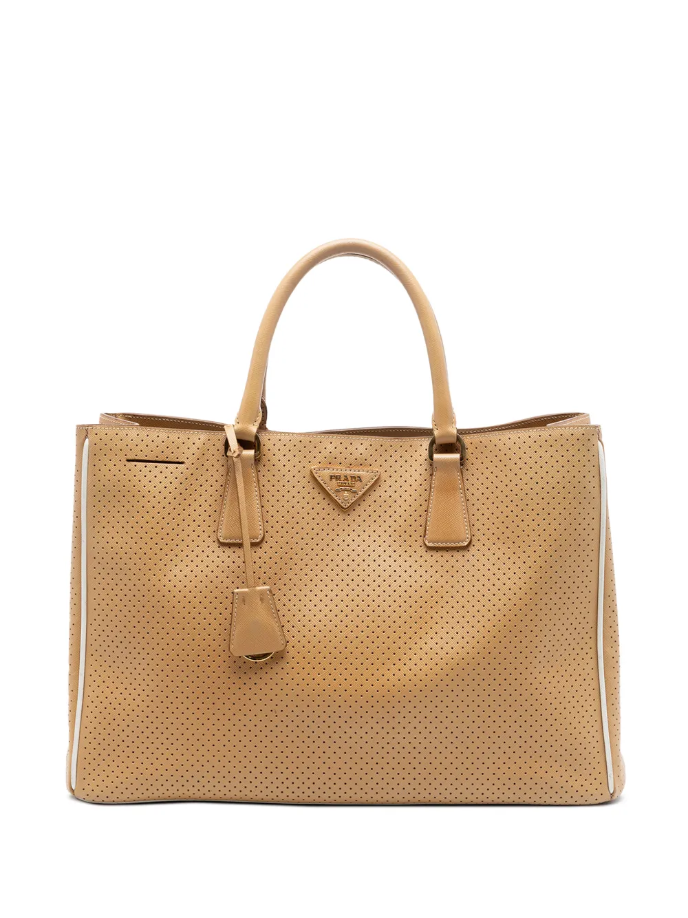 Prada Pre-Owned 2010-2026 Large Perforated Saffiano Lux Galleria Zip tote bag - Marrone