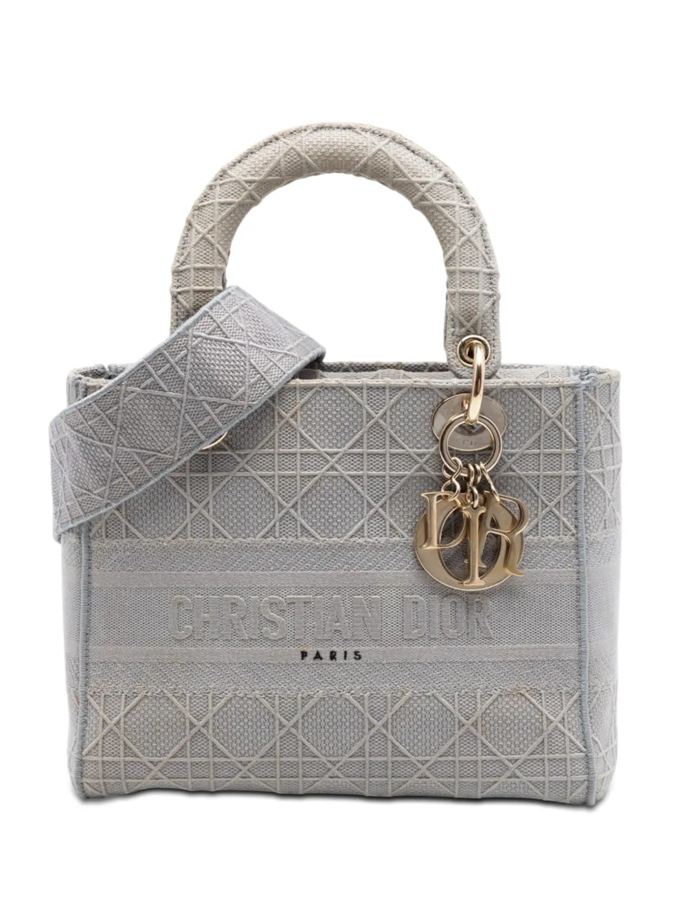 Christian Dior Pre-Owned 2020 Medium Canvas Cannage Lady D Lite satchel - Grey