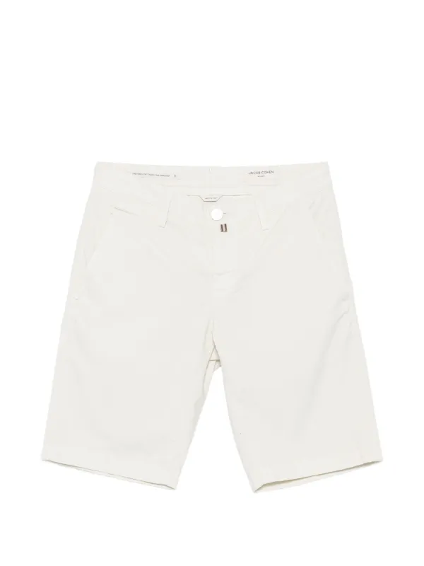 Jacob Cohën Logo-plaque Chino Shorts in White