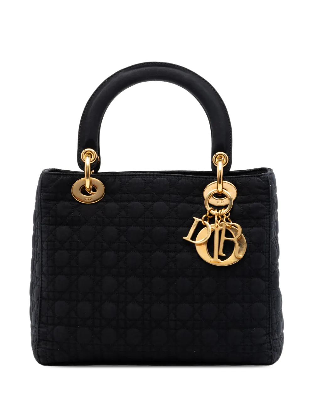 Christian Dior Pre-Owned 2000 Medium Nylon Microcannage Lady Dior satchel - Black