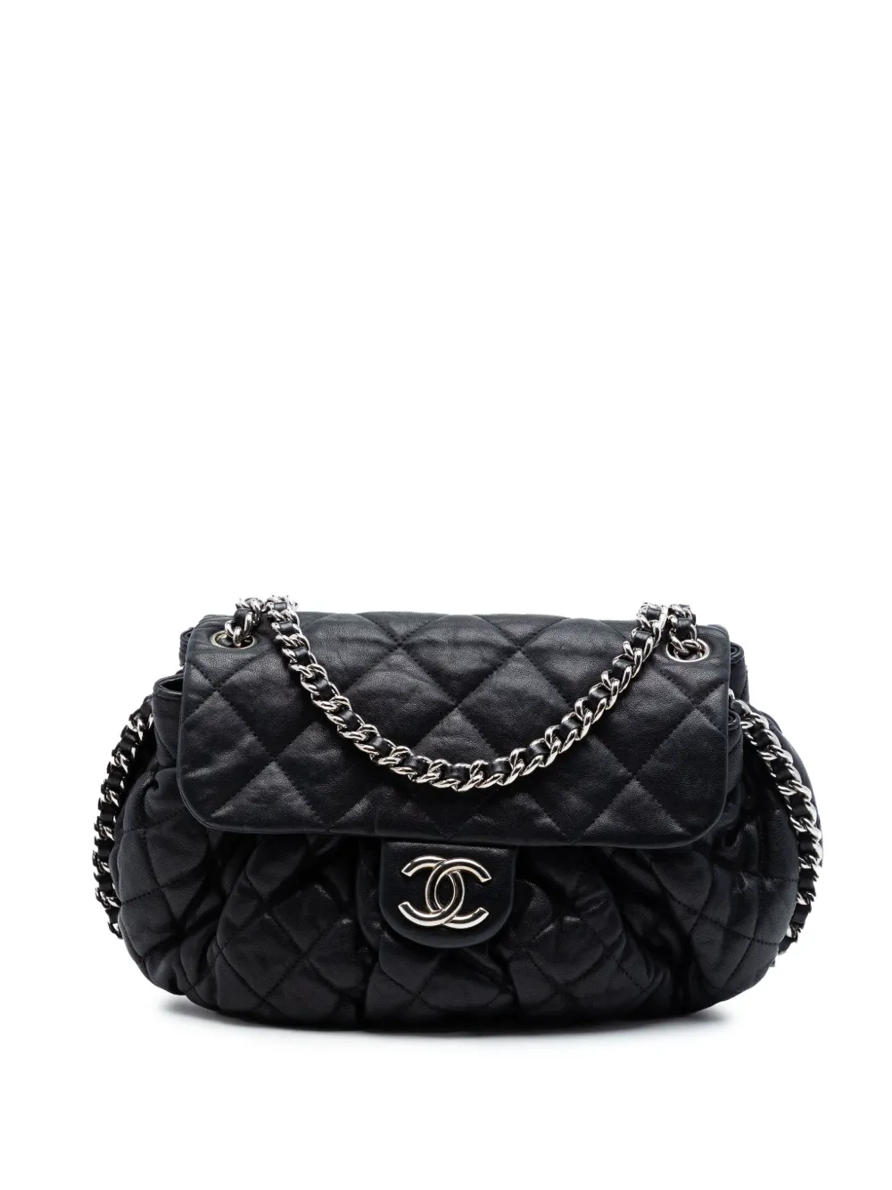 CHANEL Pre-Owned 2011 CC Quilted Lambskin Chain Around Flap crossbody bag - Nero
