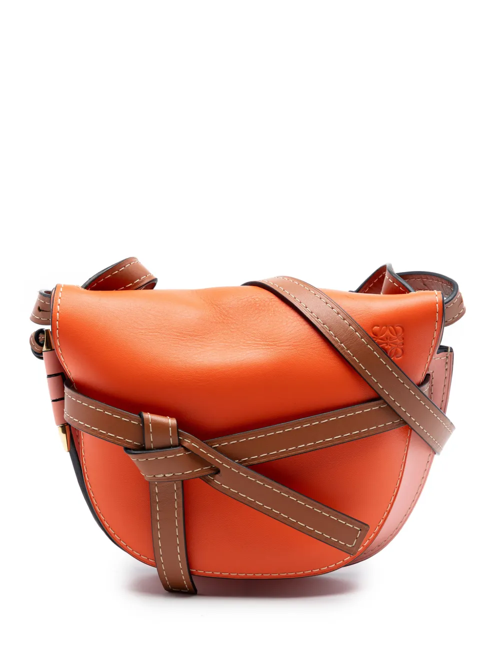 Loewe Pre-Owned 2019 Small Tricolor Leather Gate crossbody bag - Orange