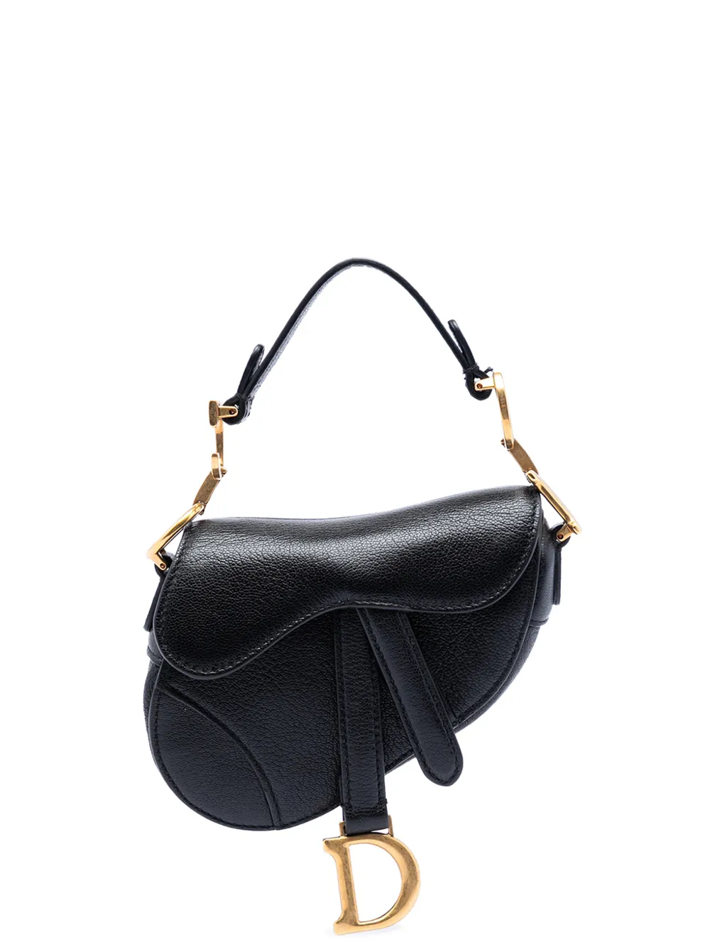 Christian Dior Pre-Owned 2021 Micro Goatskin Saddle Bag satchel - Black