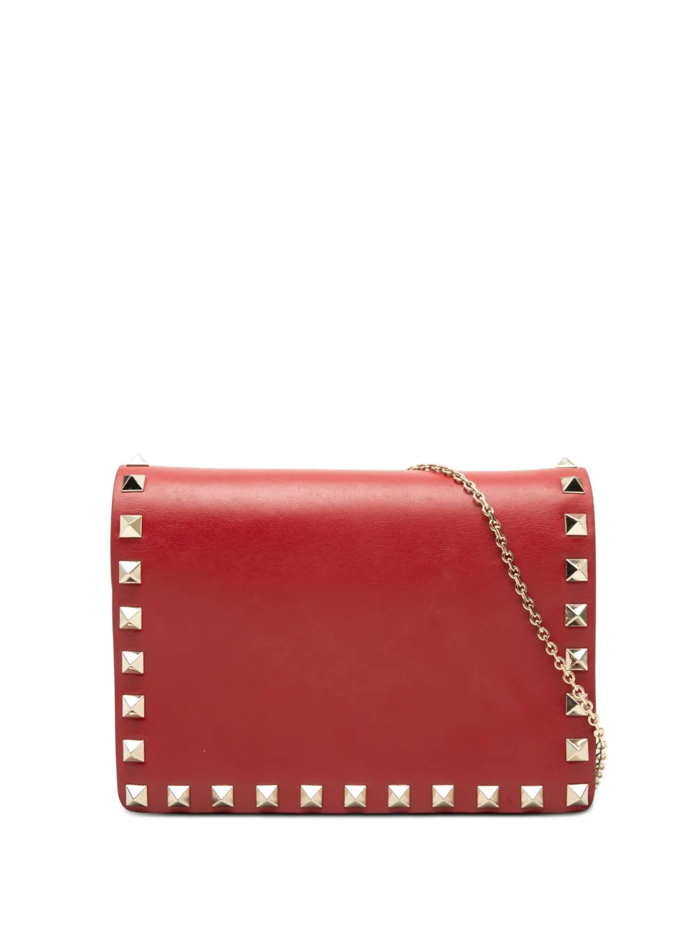 Valentino Garavani Pre-Owned 2000-2017 Leather Rockstud Chain Pouch crossbody bag - Rosso