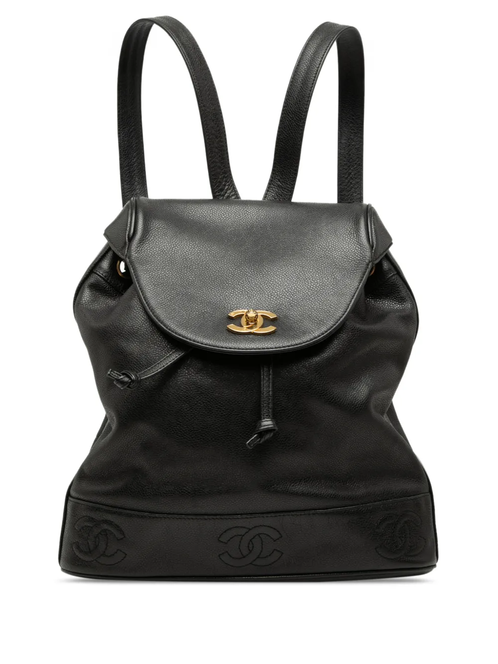 CHANEL Pre-Owned 1996-1997 Caviar Triple CC backpack - Black