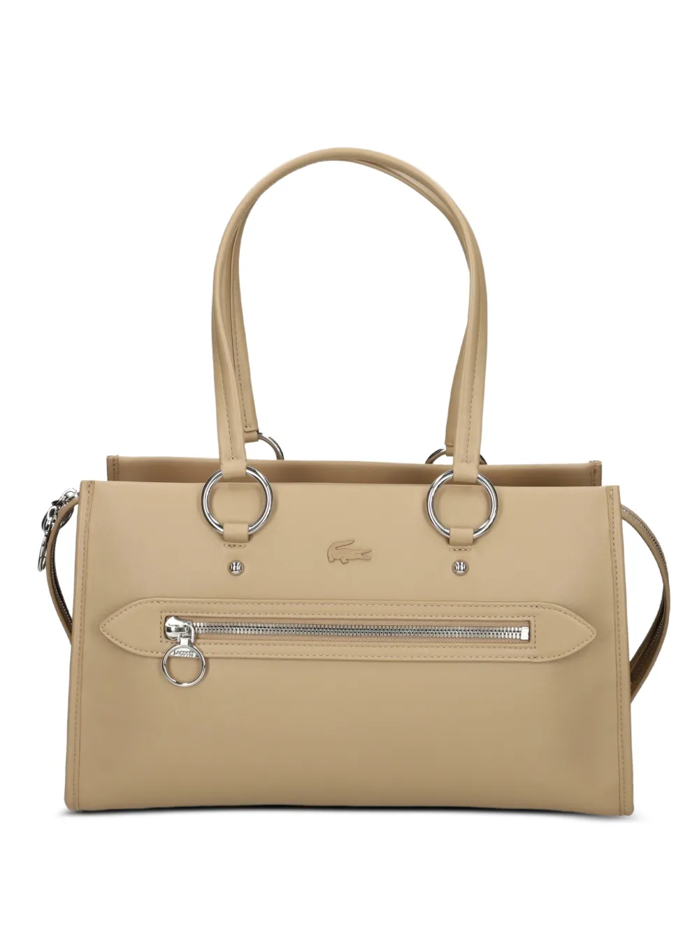 Lacoste medium Celys logo-embossed zipped tote bag - Toni neutri