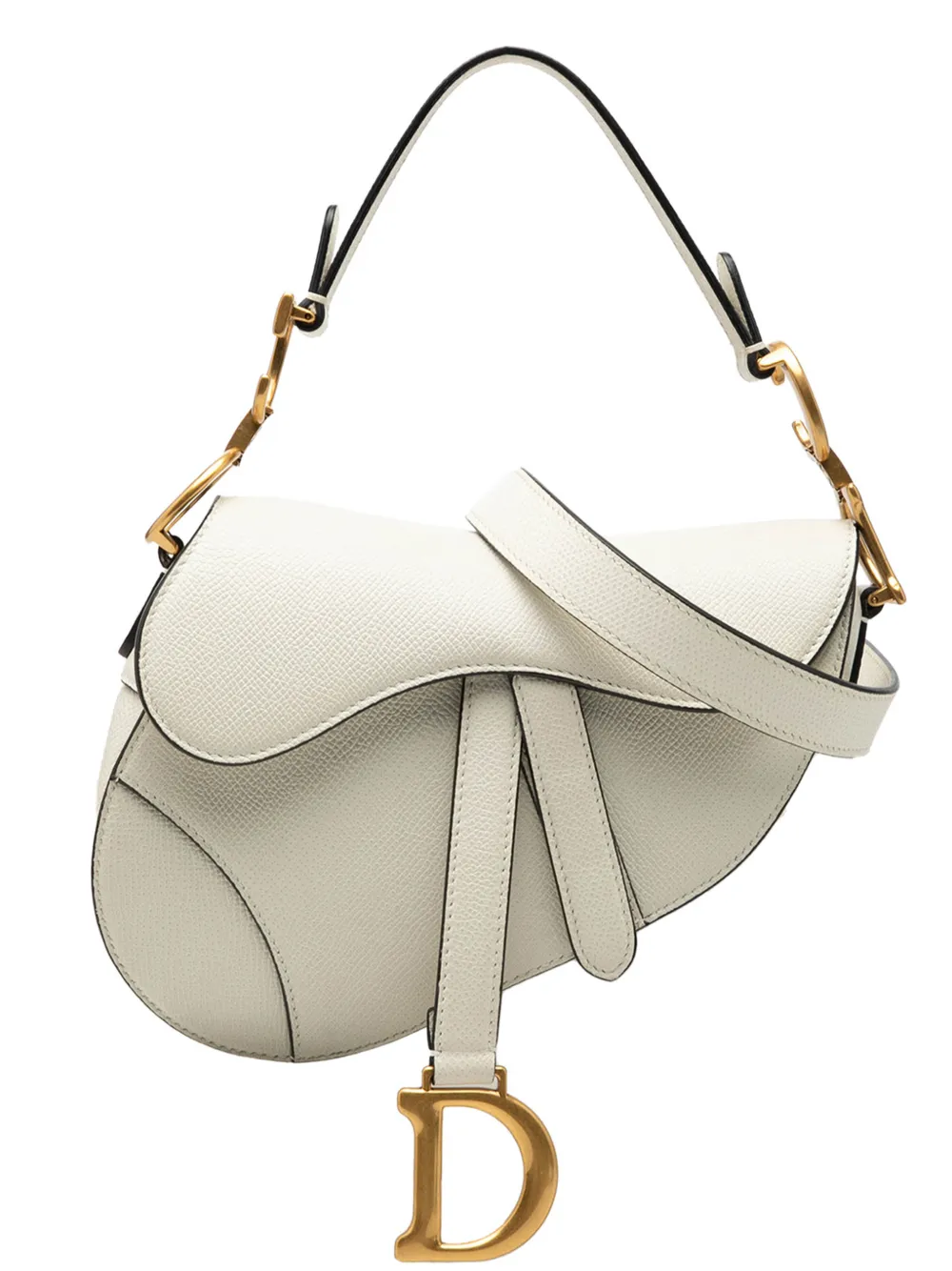 Christian Dior Pre-Owned 2020 Mini Grained Calfskin Saddle Bag satchel - White