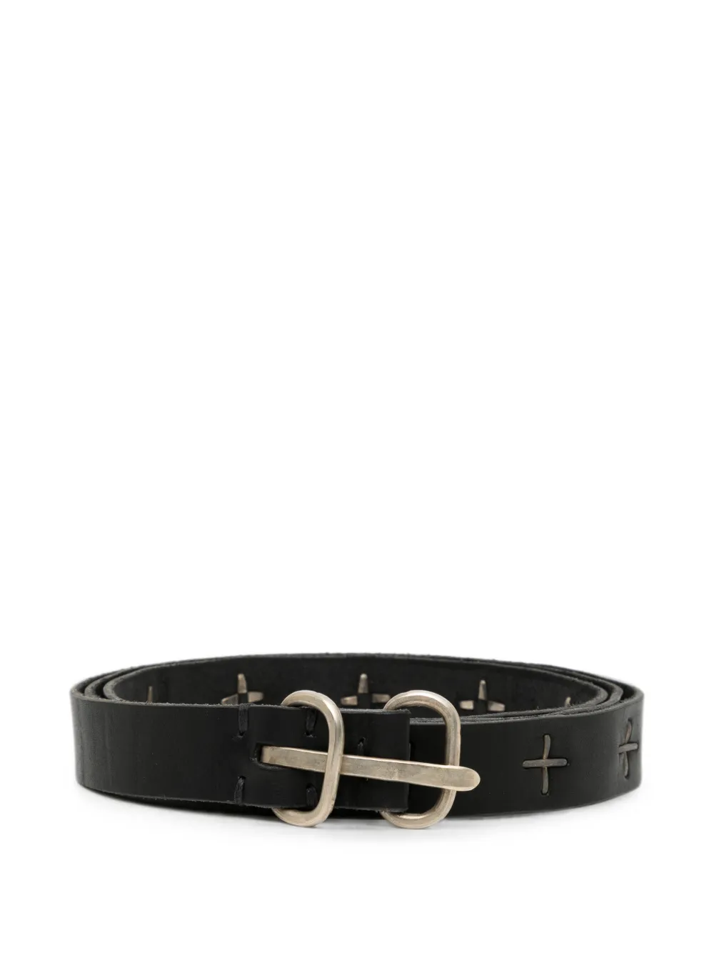Ma+ cross-embellished leather belt - Nero