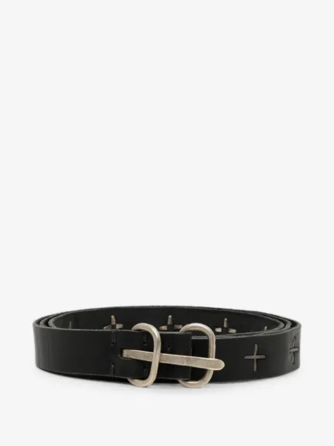 Ma+ cross-embellished leather belt