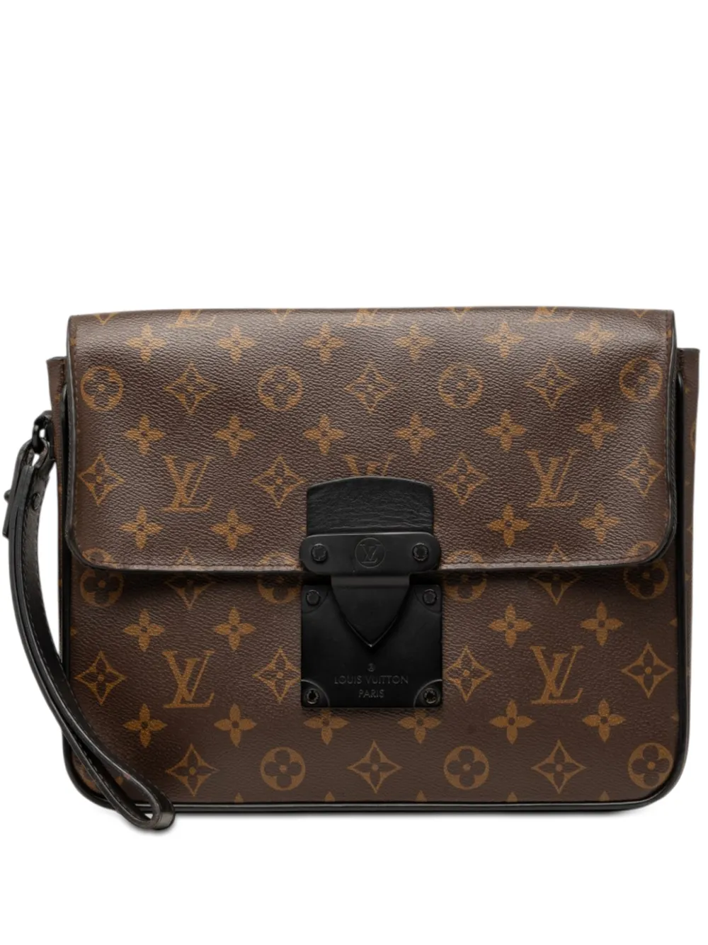 Louis Vuitton Pre-Owned 2021-2026 Monogram Macassar S Lock A4 Pouch clutch bag - Brown