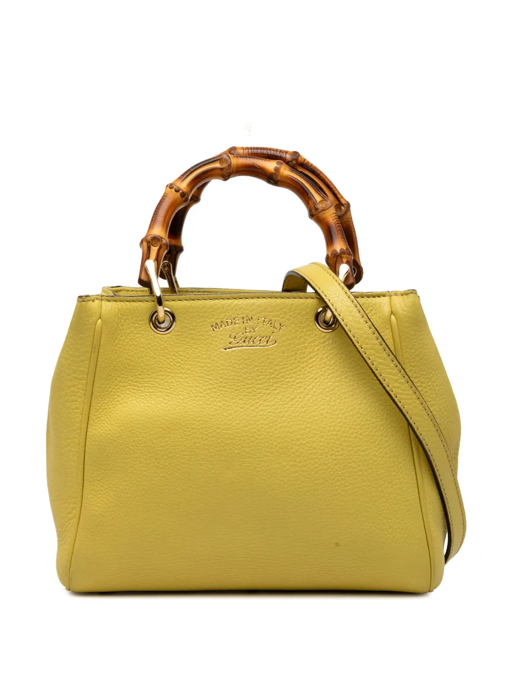 Gucci Pre-Owned 2016-2026 Mini Calfskin Bamboo Shopper satchel - Giallo