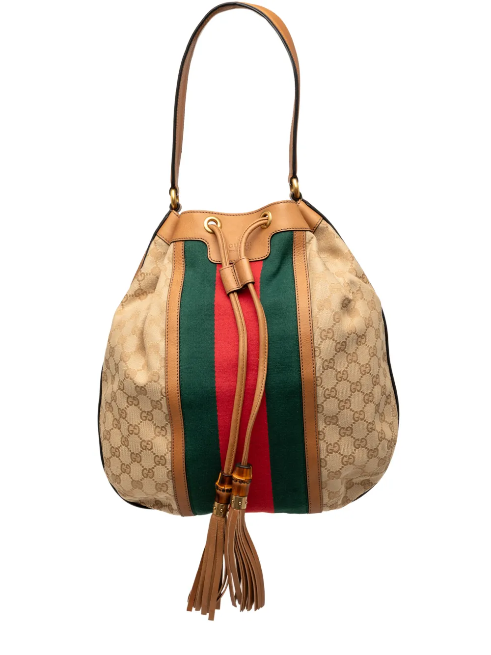 Gucci Pre-Owned 2000-2015 GG Canvas Web Rania Drawstring hobo bag - Toni neutri