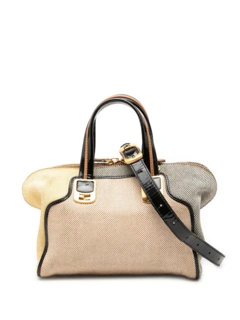 Fendi Pre-Owned 2010-2026 Mini Canvas Colorblock Chameleon satchel