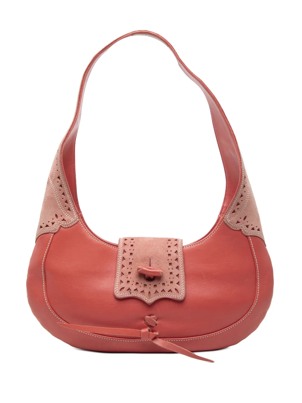 Loewe Pre-Owned 2001 Suede Trimmed Calfskin Half Moon hobo bag - Arancione
