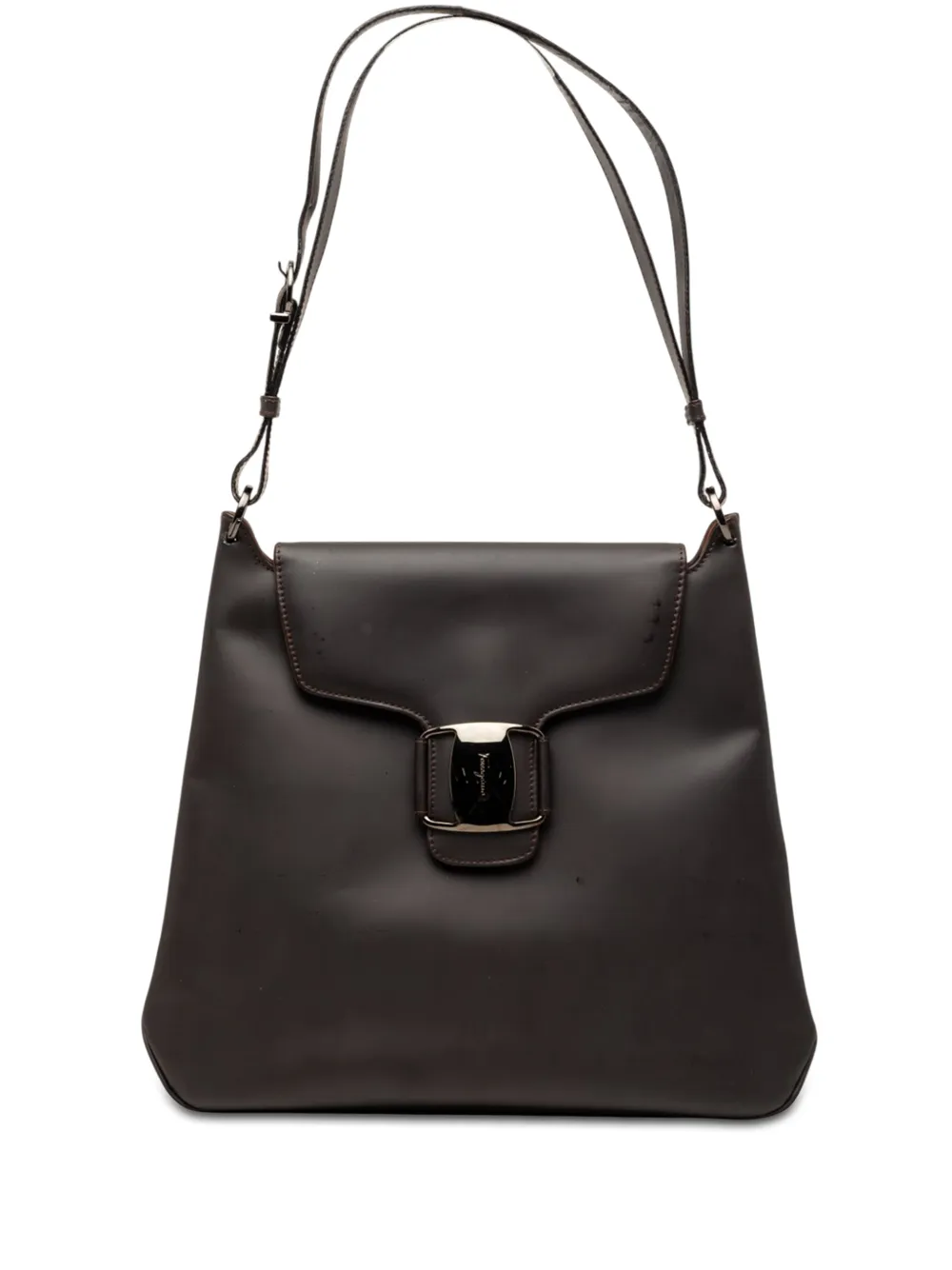 Ferragamo Pre-Owned 2000-2026 Leather Vara Bow Buckle shoulder bag - Marrone