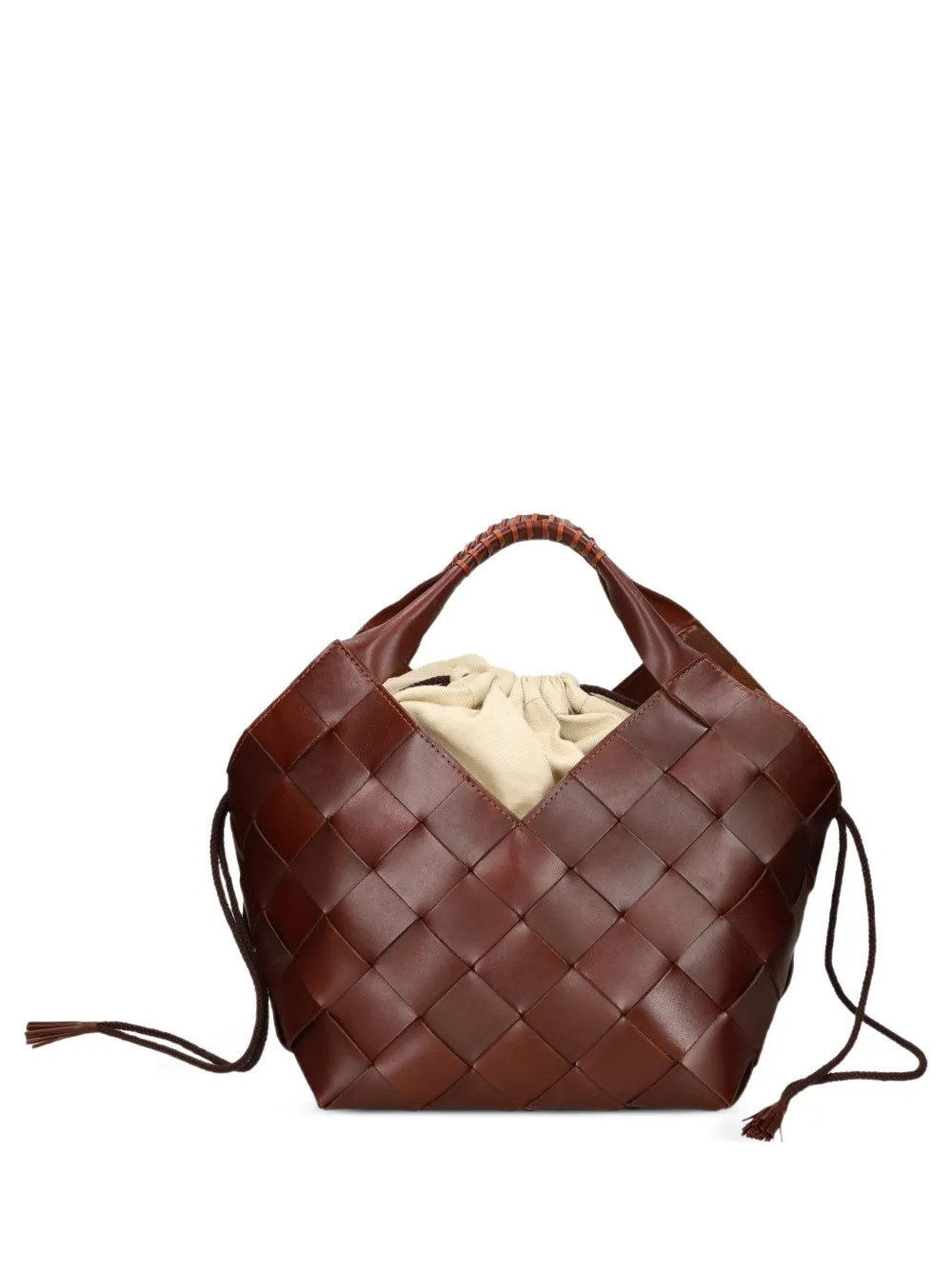 DRAGON DIFFUSION Botteghe woven leather bucket bag - Marrone