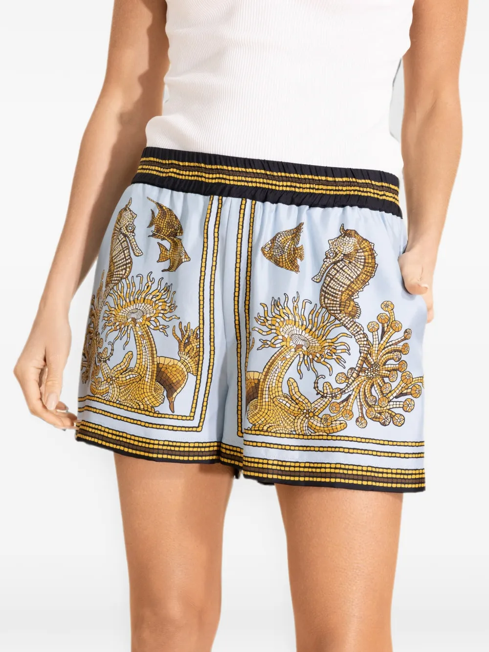 La DoubleJ Oceania Placée print shorts - Blue