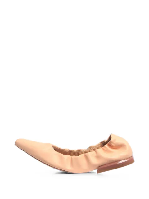 Dries Van Noten Pre-Owned ruched leather ballet flats