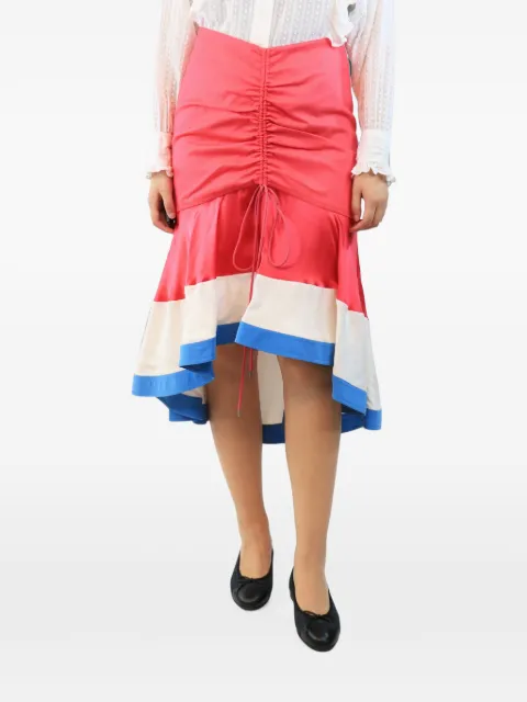 Prabal Gurung ruched high-low midi skirt