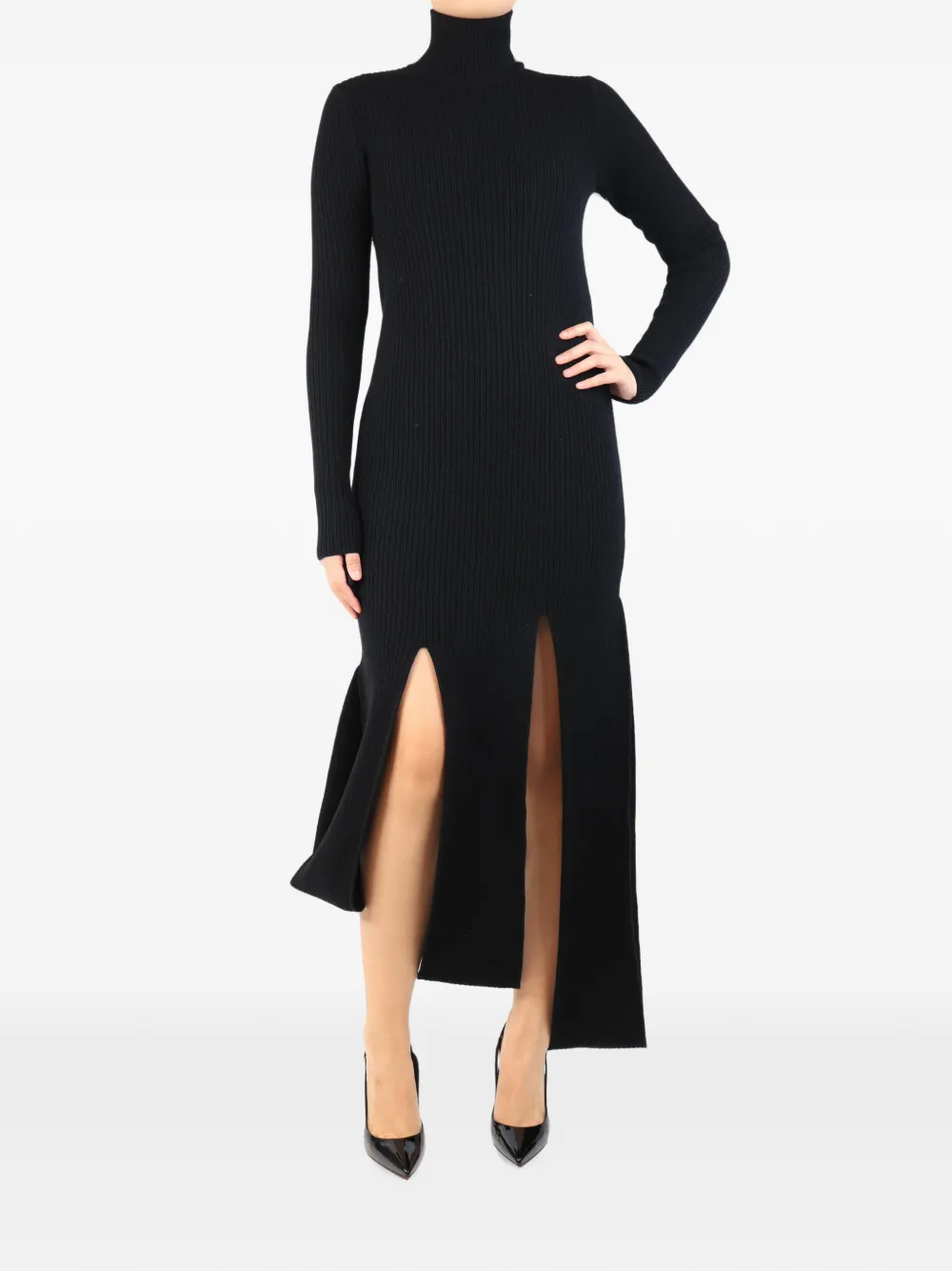 Bottega Veneta Pre-Owned Geripptes Kleid - Schwarz