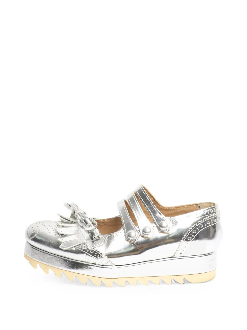Comme des Garçons TAO derbies à semelle plateforme et franges - Argent