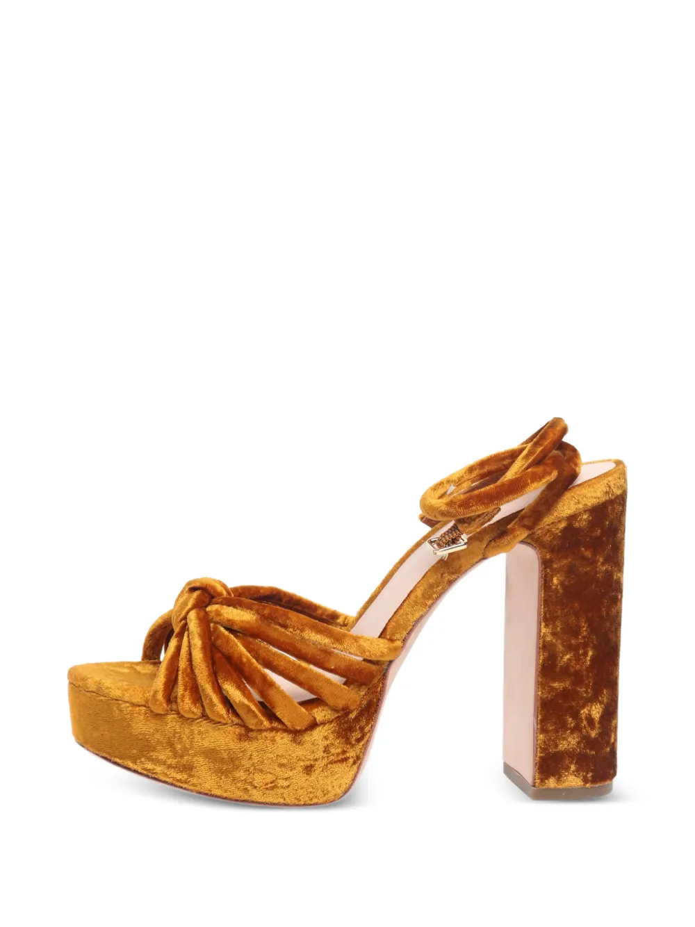 Loeffler Randall knot-detail platform sandals - Orange