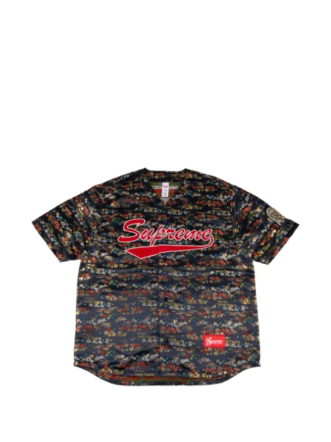 Supreme floral-print baseball jersey