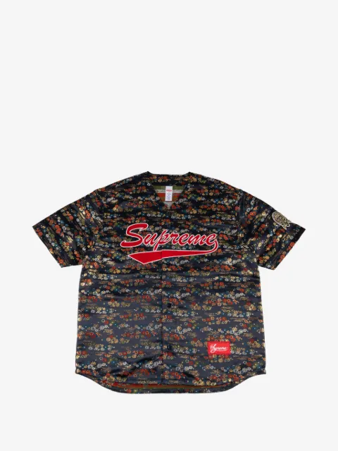 Supreme floral-print baseball jersey