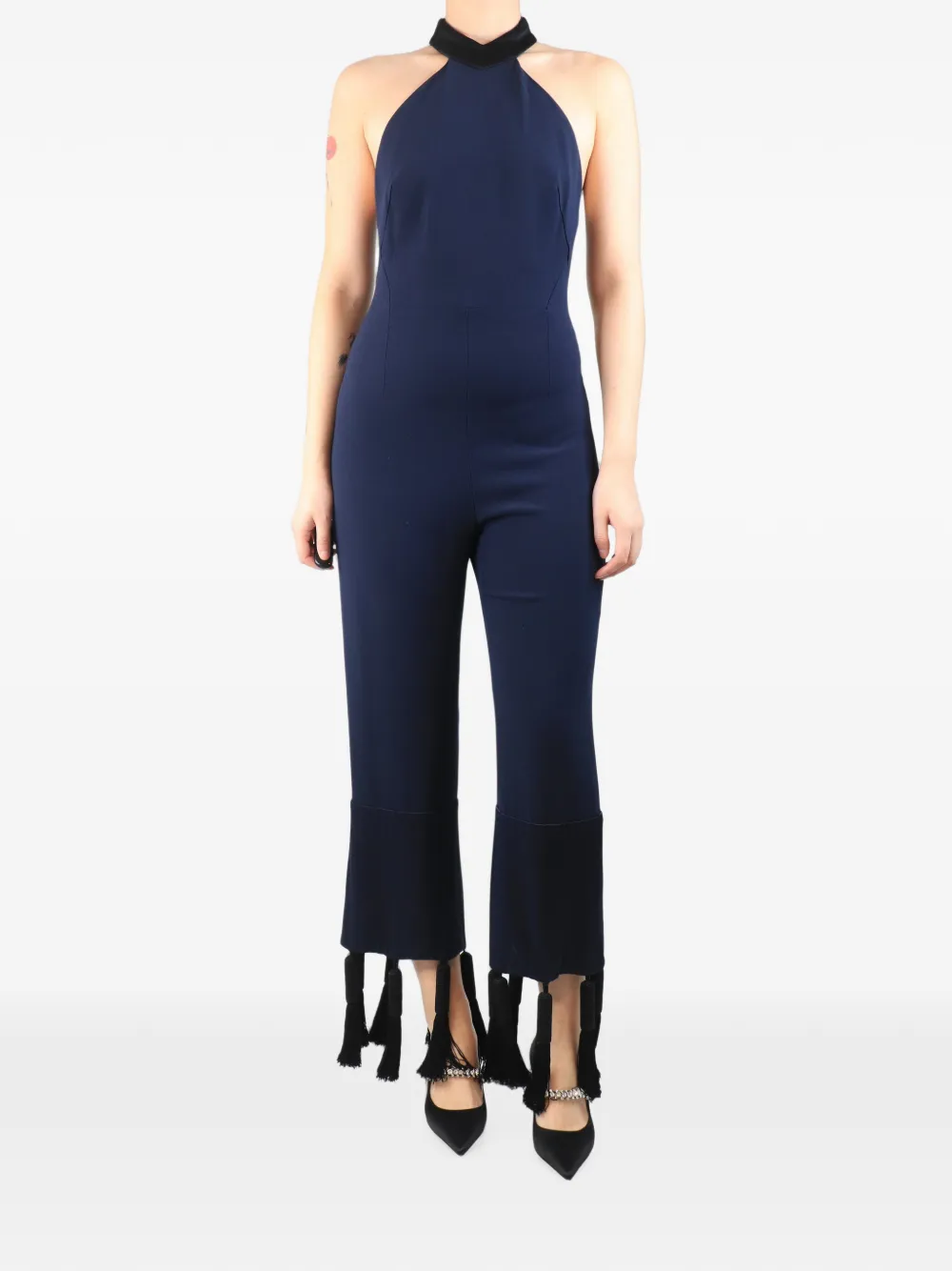 Galvan London tassel-trim high-neck jumpsuit - Blue