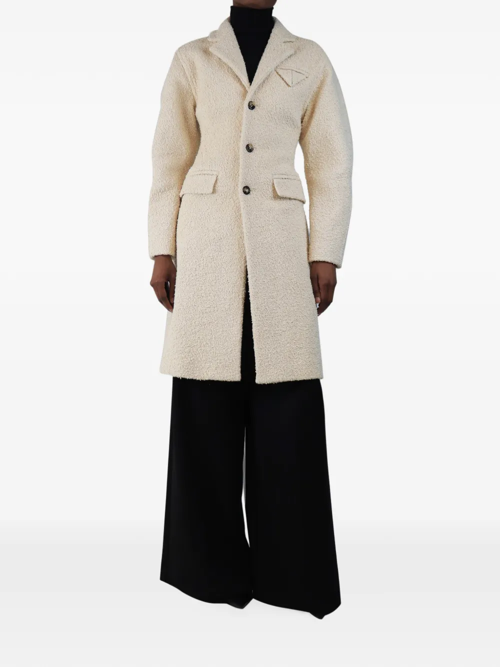 Bottega Veneta Pre-Owned Bouclé-Mantel - Nude