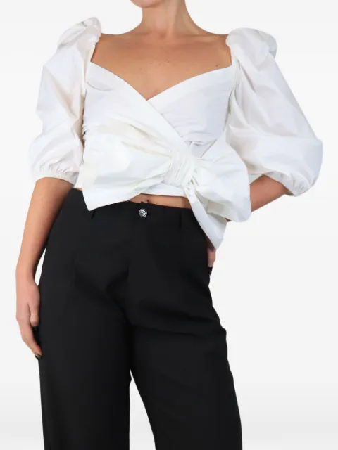 Red Valentino Vintage bow-detail puff-sleeve top