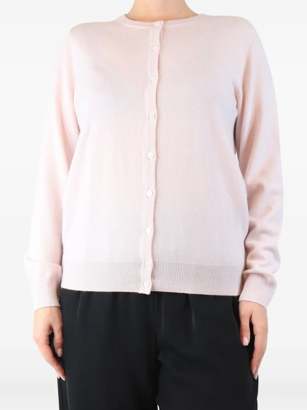 N.Peal Cardigan con orlo a coste - Rosa