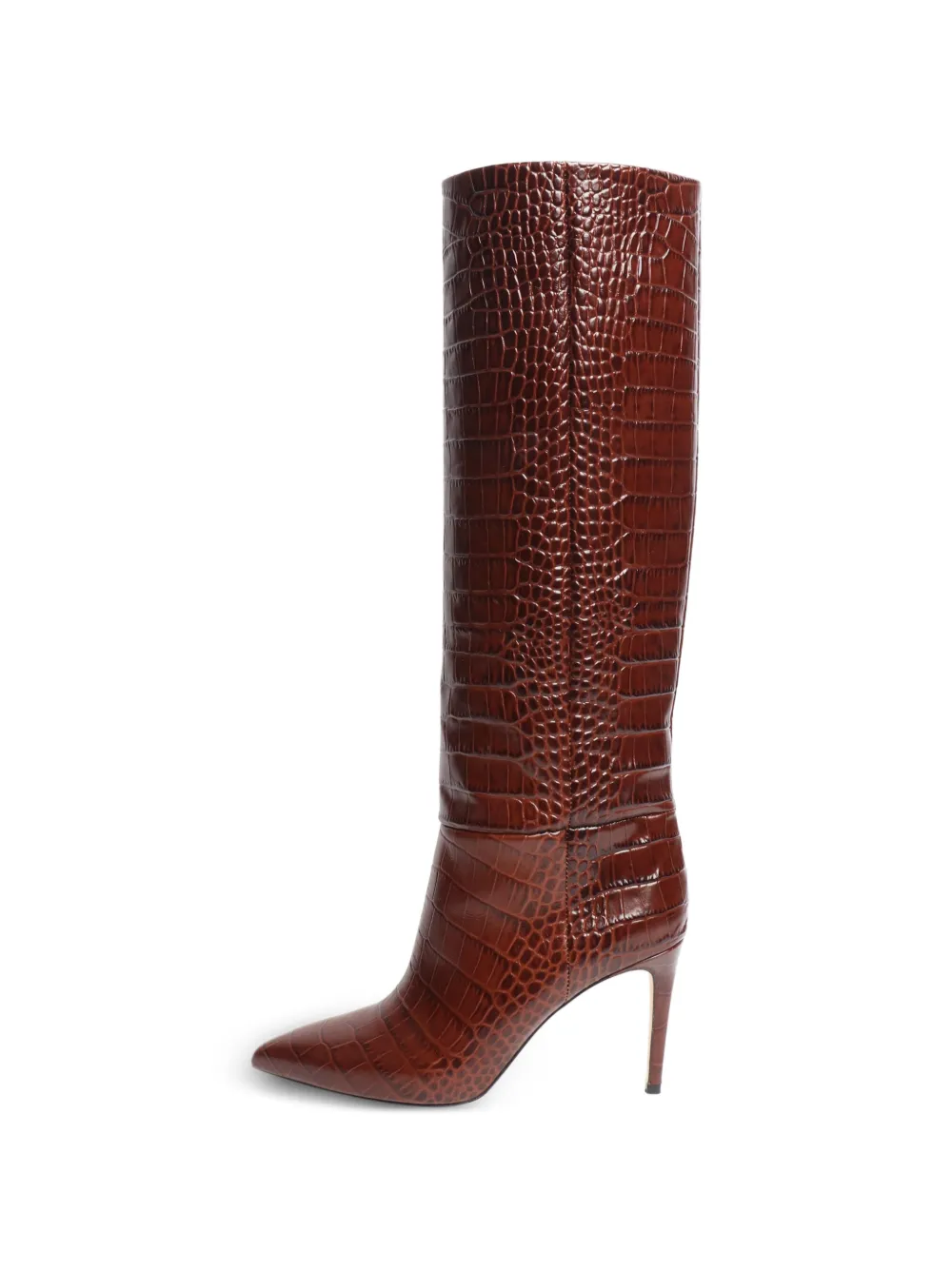 Paris Texas croc-embossed knee-high boots - Brown