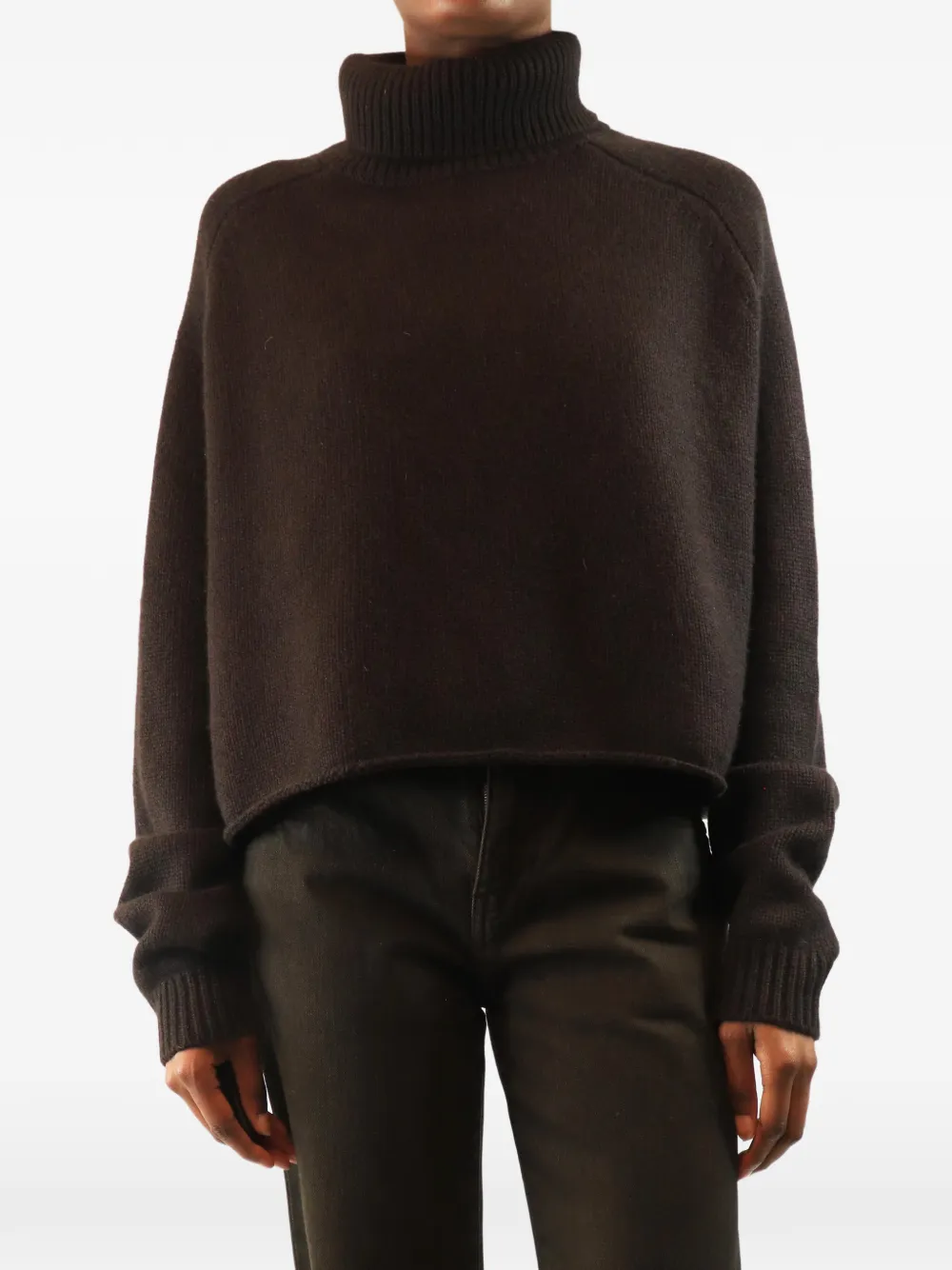 Lisa Yang Pullover mit Stehkragen - Braun