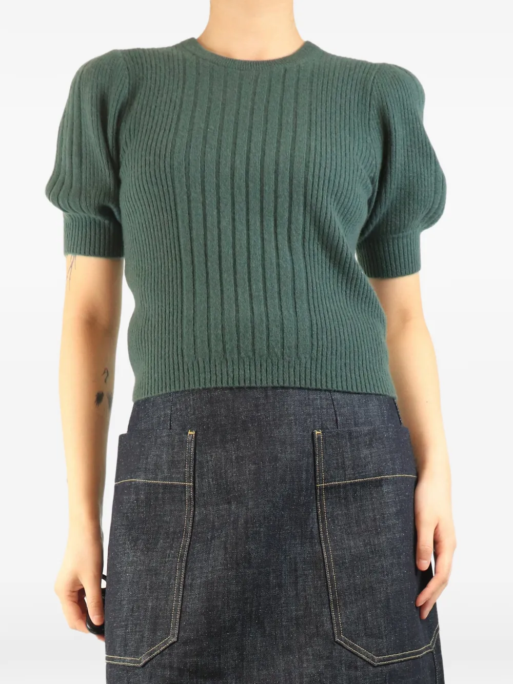 PAIGE T-shirt con maniche a palloncino - Verde
