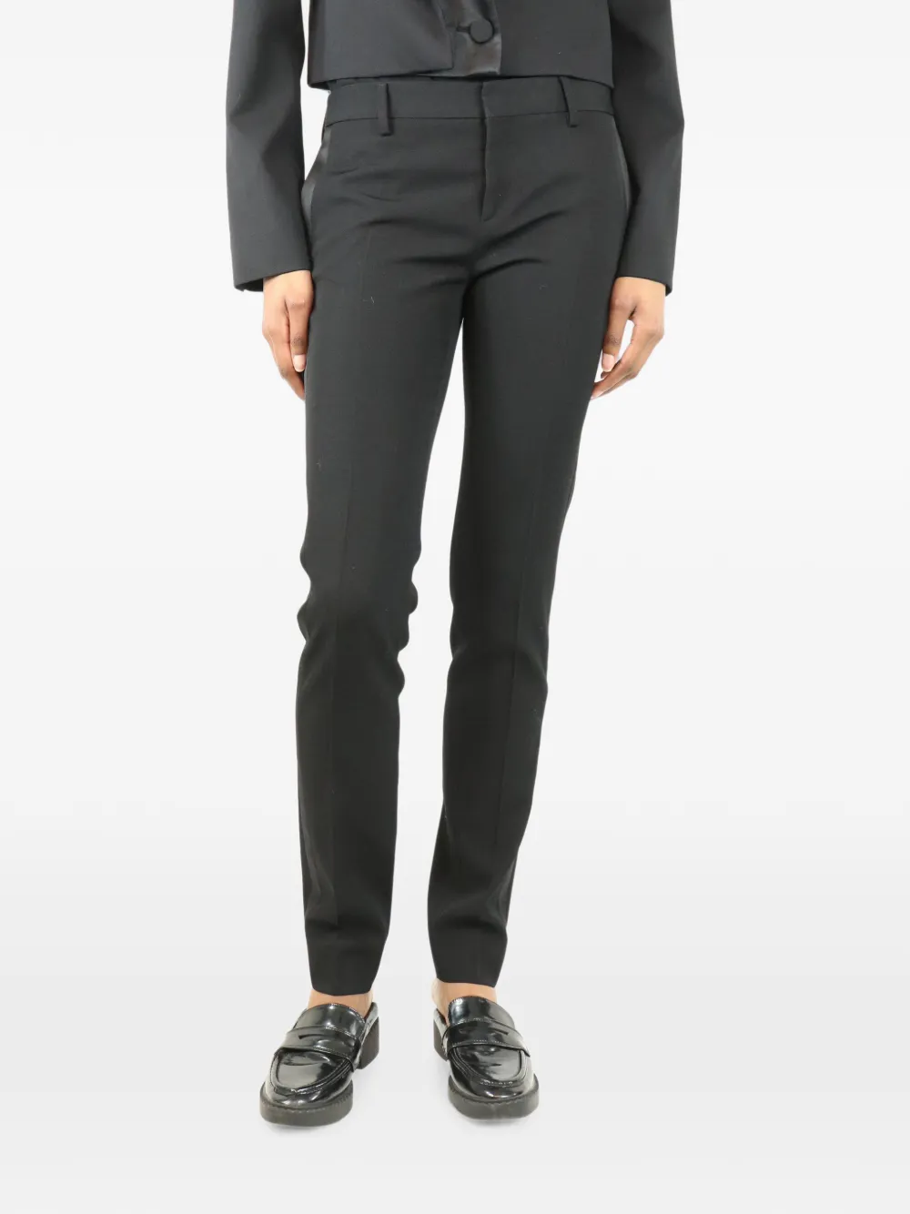 Saint Laurent Pre-Owned Pantaloni sartoriali con banda laterale - Nero