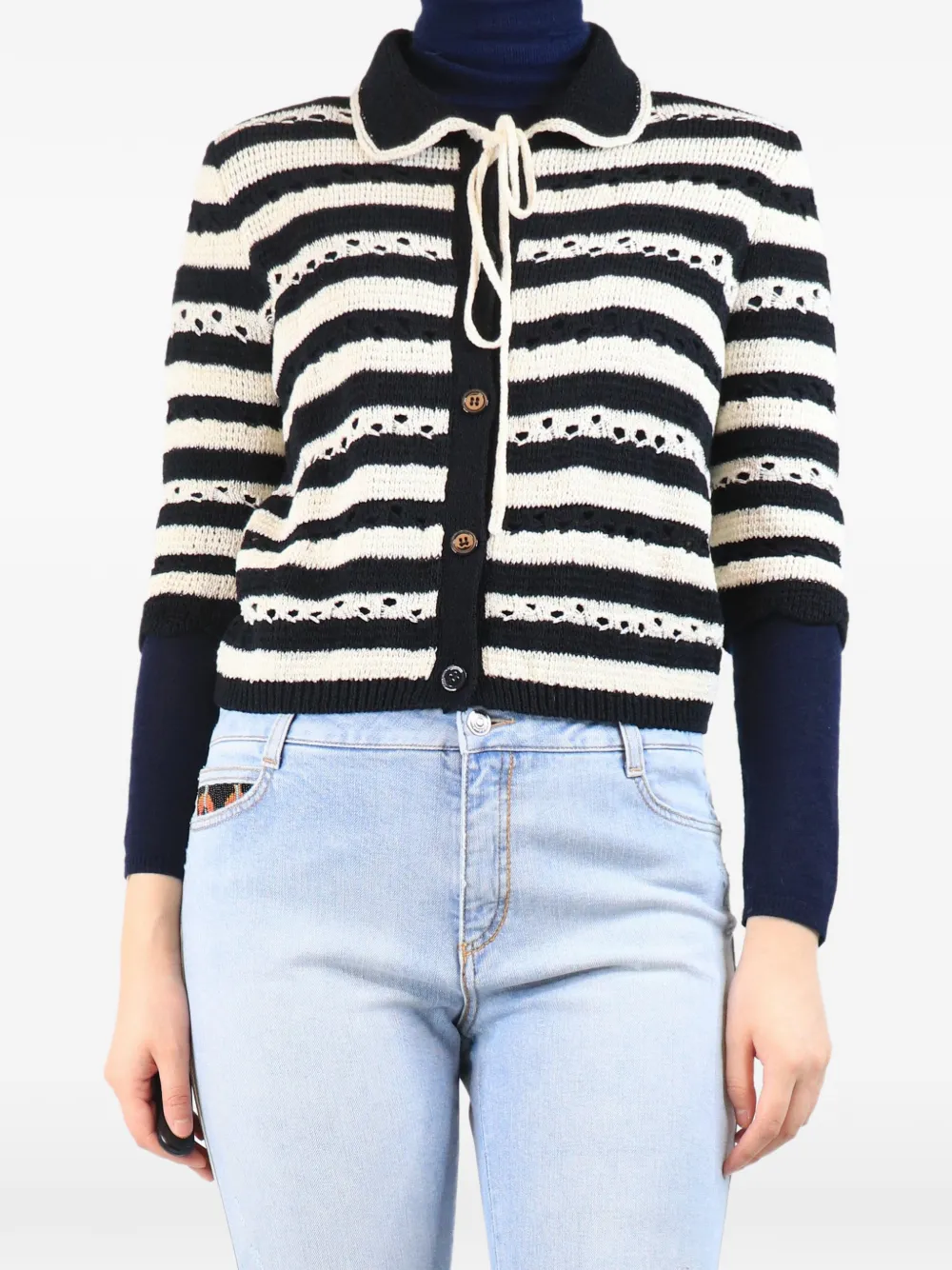 Sonia Rykiel stripe cardigan - Black