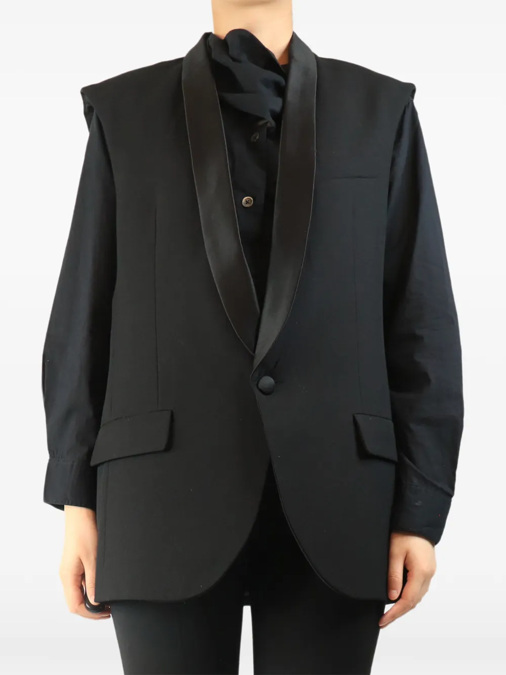 RABENS SALONER Gilet con revers a scialle - Nero