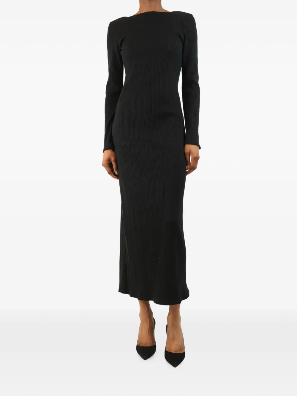 Reformation ribbed scoop-back maxi dress - Black