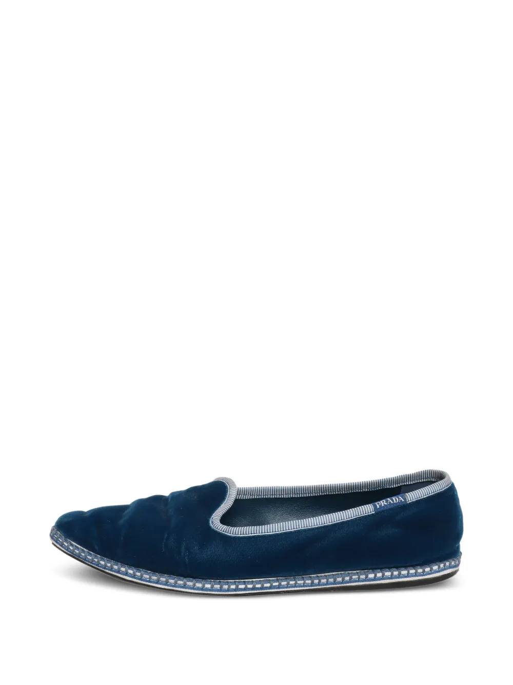 Prada Pre-Owned Slipper aus Samt - Blau