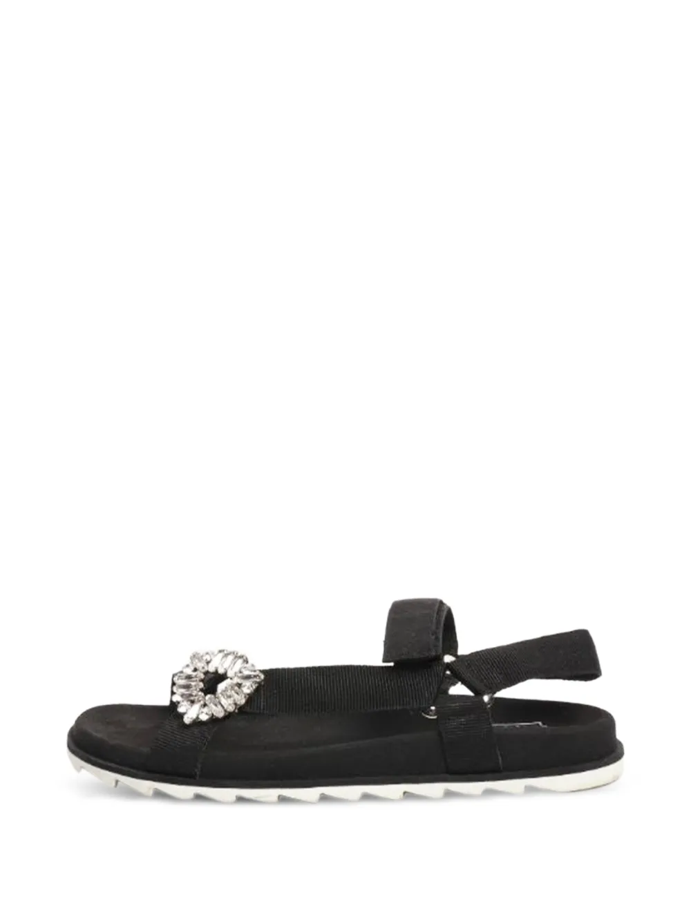 Roger Vivier Vintage Diamanté Sandalen mit Klettverschluss - Schwarz