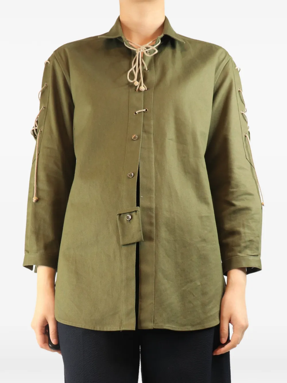 Saint Laurent Pre-Owned Camicia stringata - Verde