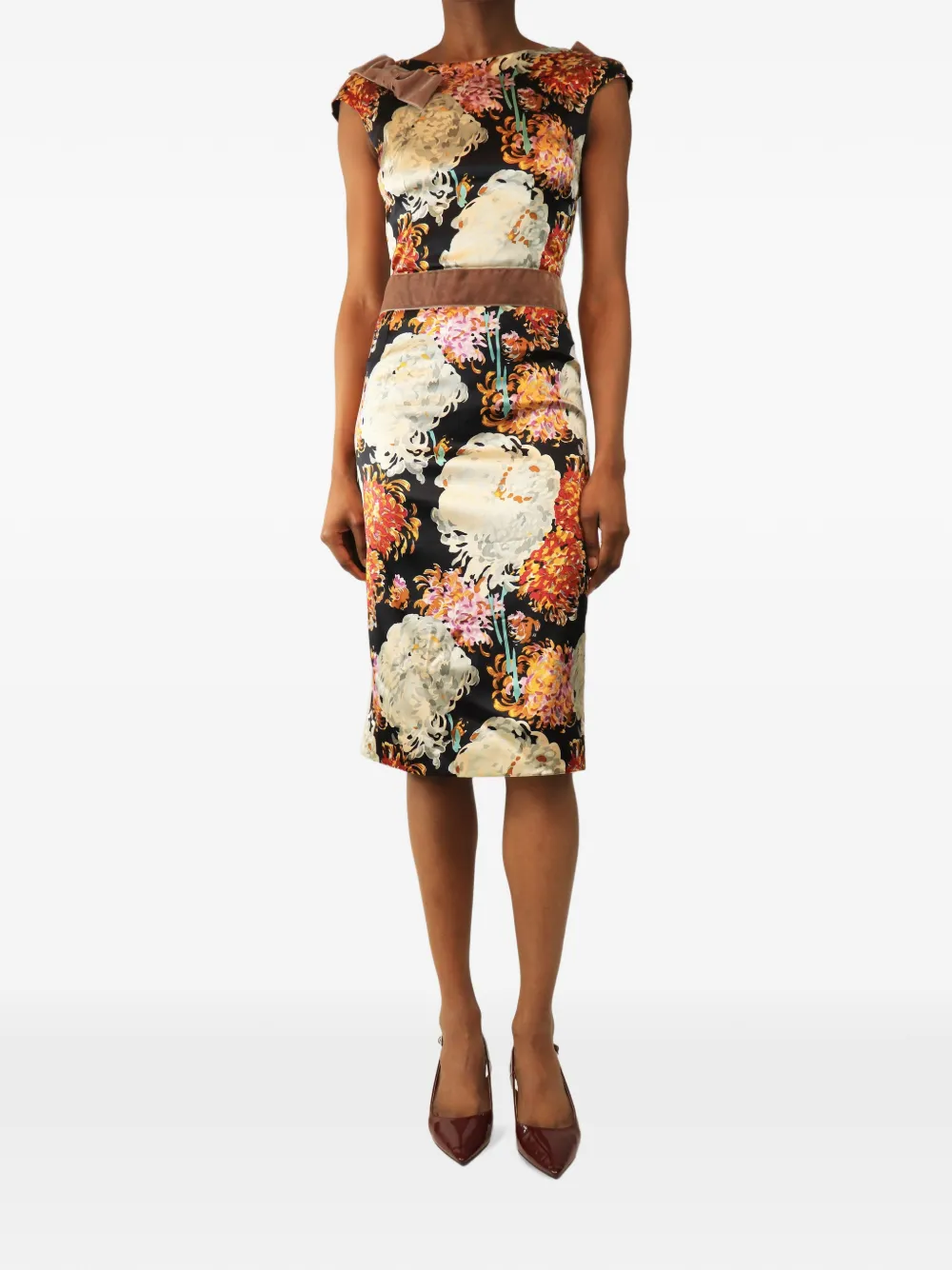 Dolce & Gabbana Pre-Owned robe mi-longue à fleurs - Noir