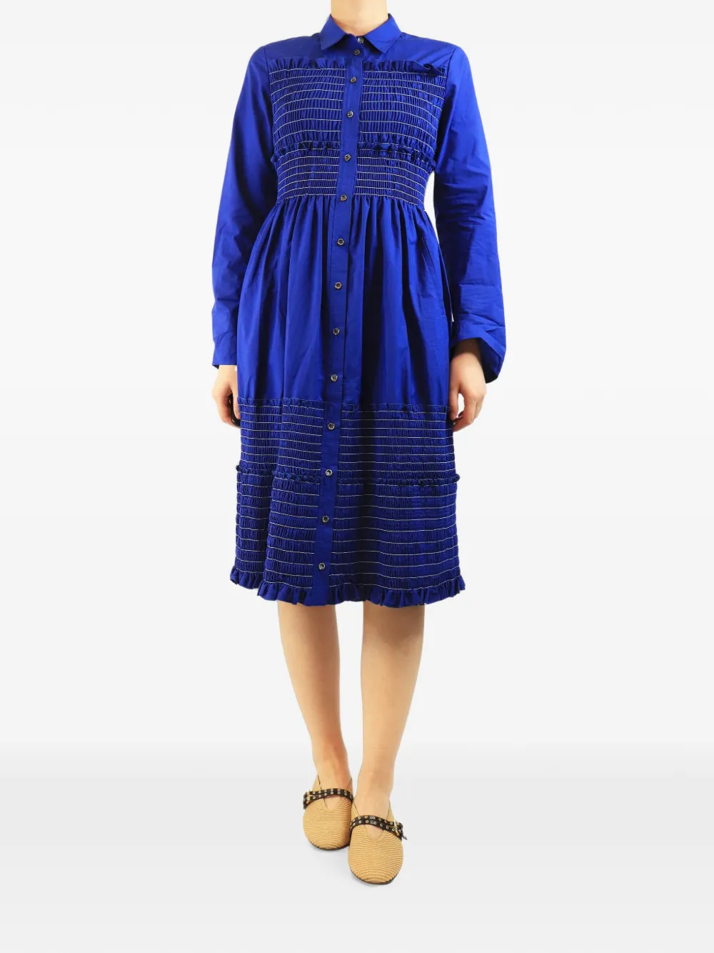 Altuzarra shirred midi dress - Blue