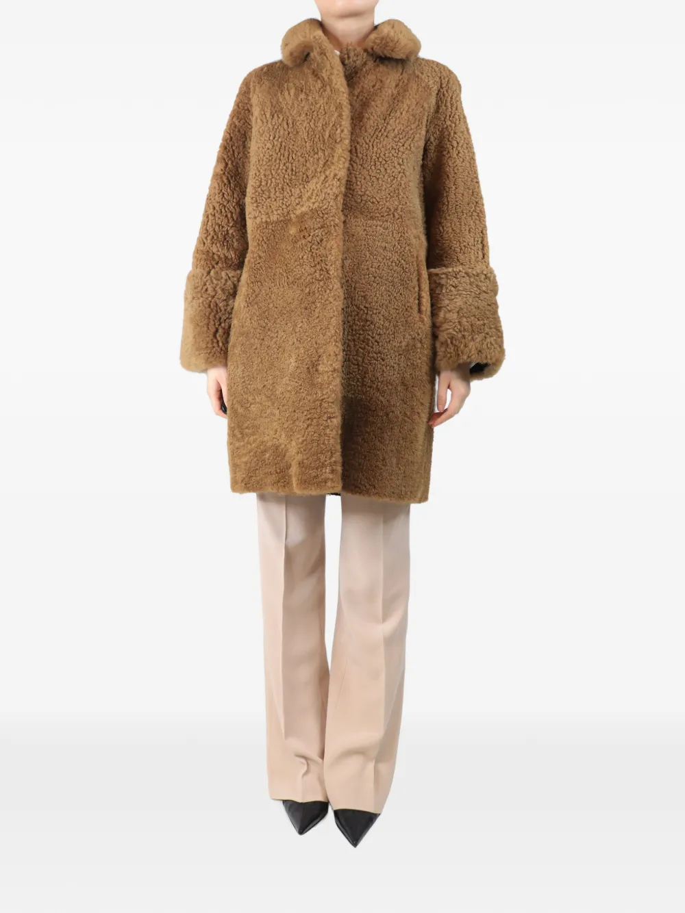 Suprema Wendbarer Mantel aus Shearling - Braun